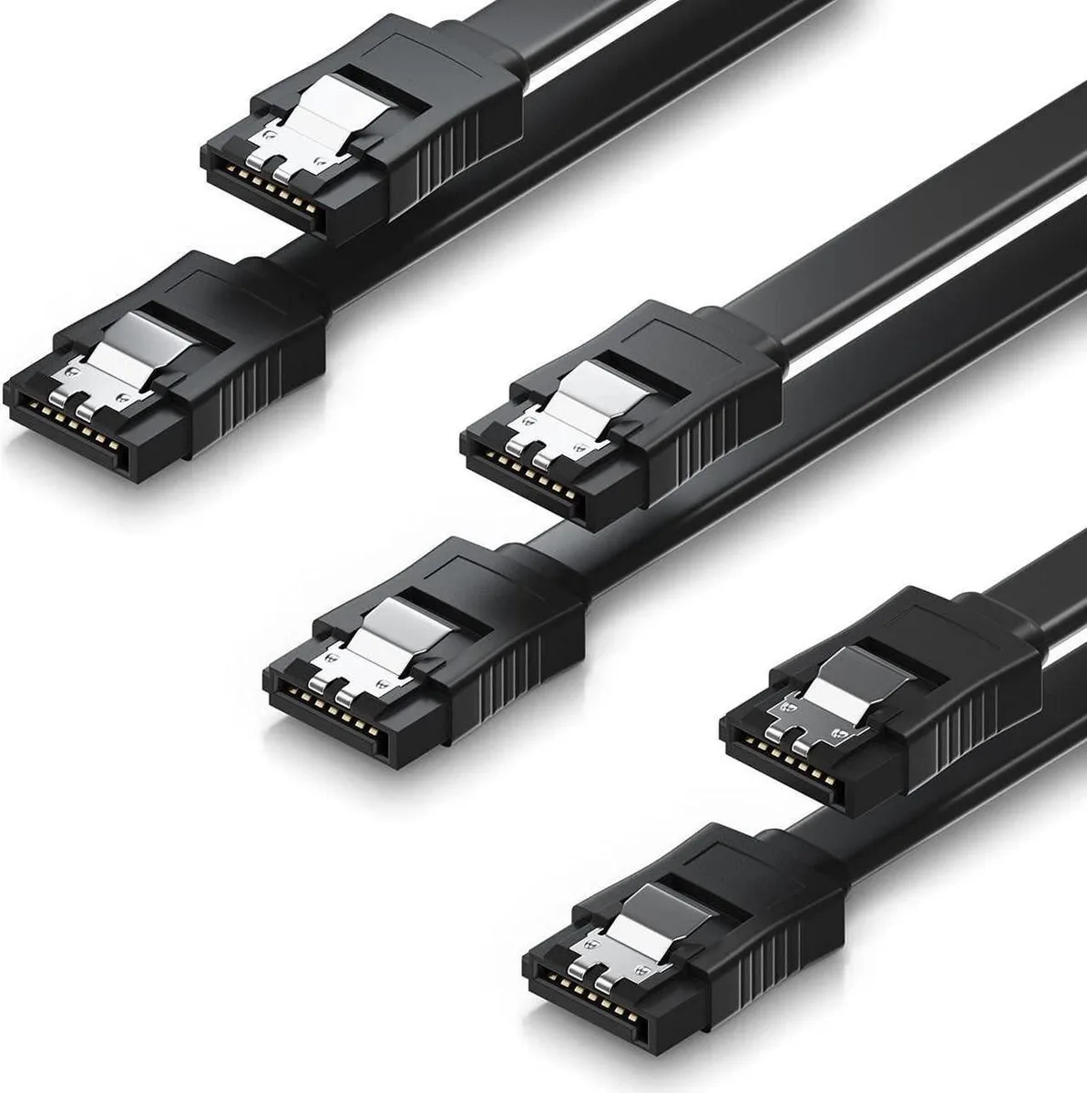 Vszerda Vszerda SATA III 3-pack 15.75" locking latch cables black — product photo
