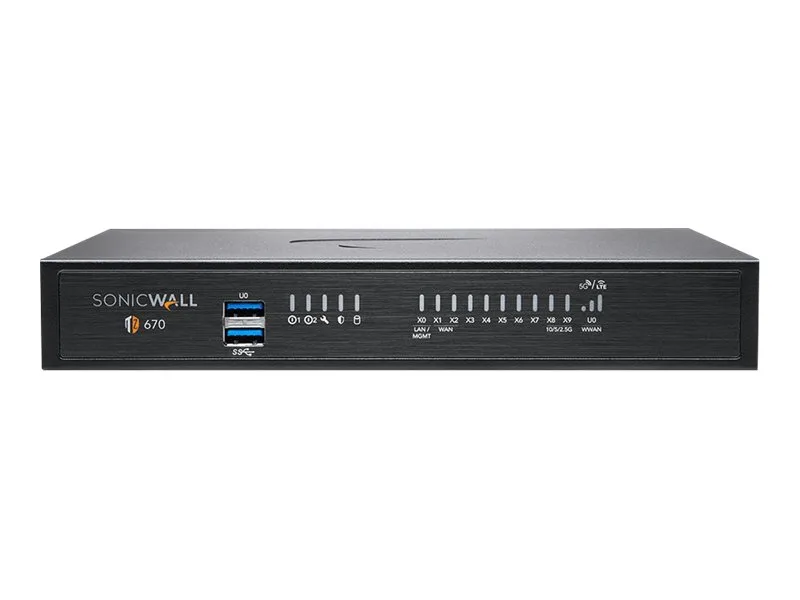 SonicWall SonicWall TZ670 firewall appliance 03-SSC-8145 1Y APSS replacement program — product photo