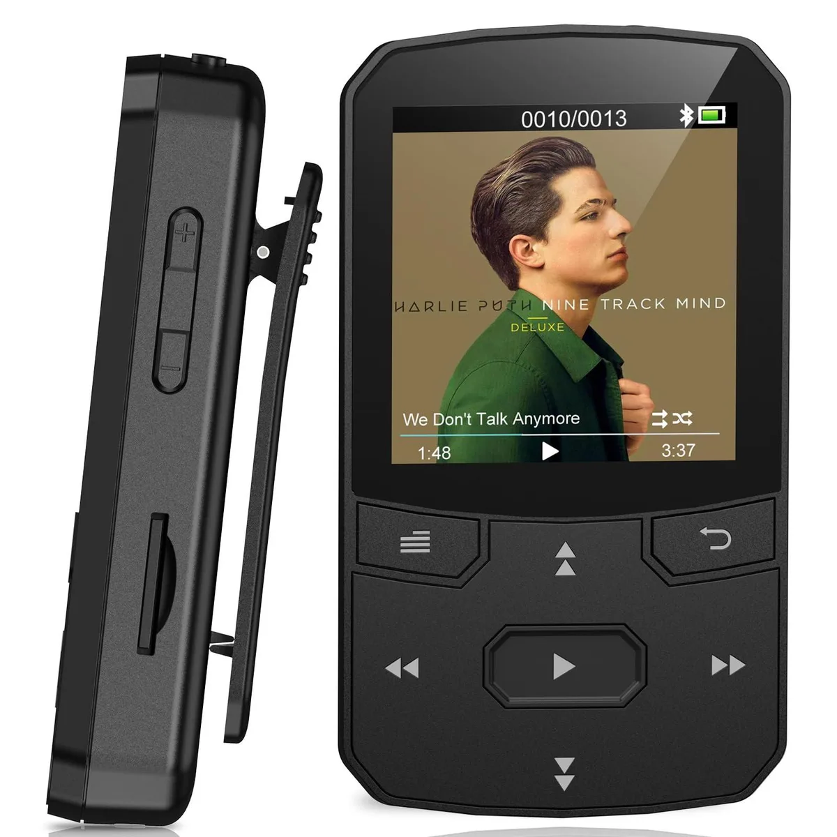  RUIZU 64GB Clip-On MP3 Player Bluetooth 5.3 Black — product photo