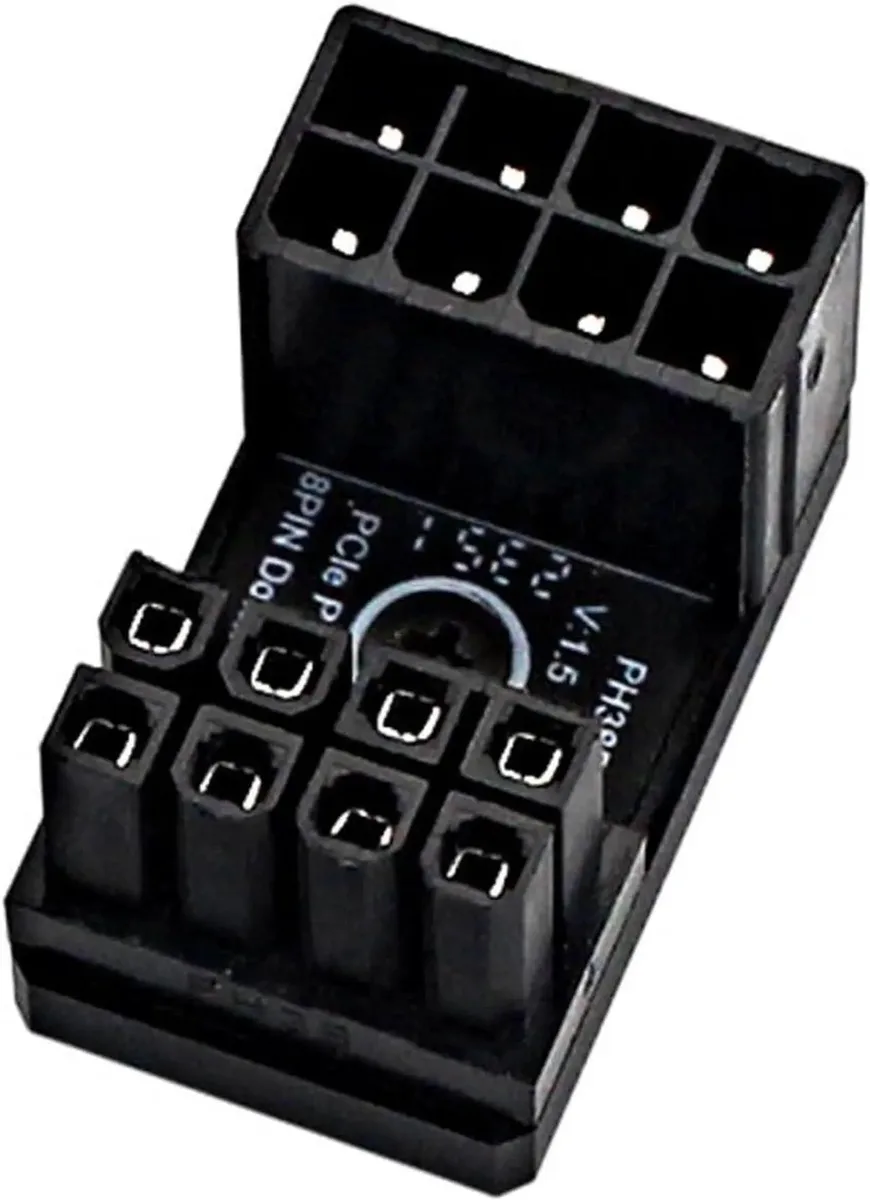 SMUGDESK SMUGDESK PH38B-C2 Black 8Pin CPU 180° Male to Female Power Adapter with Heatsink — product photo