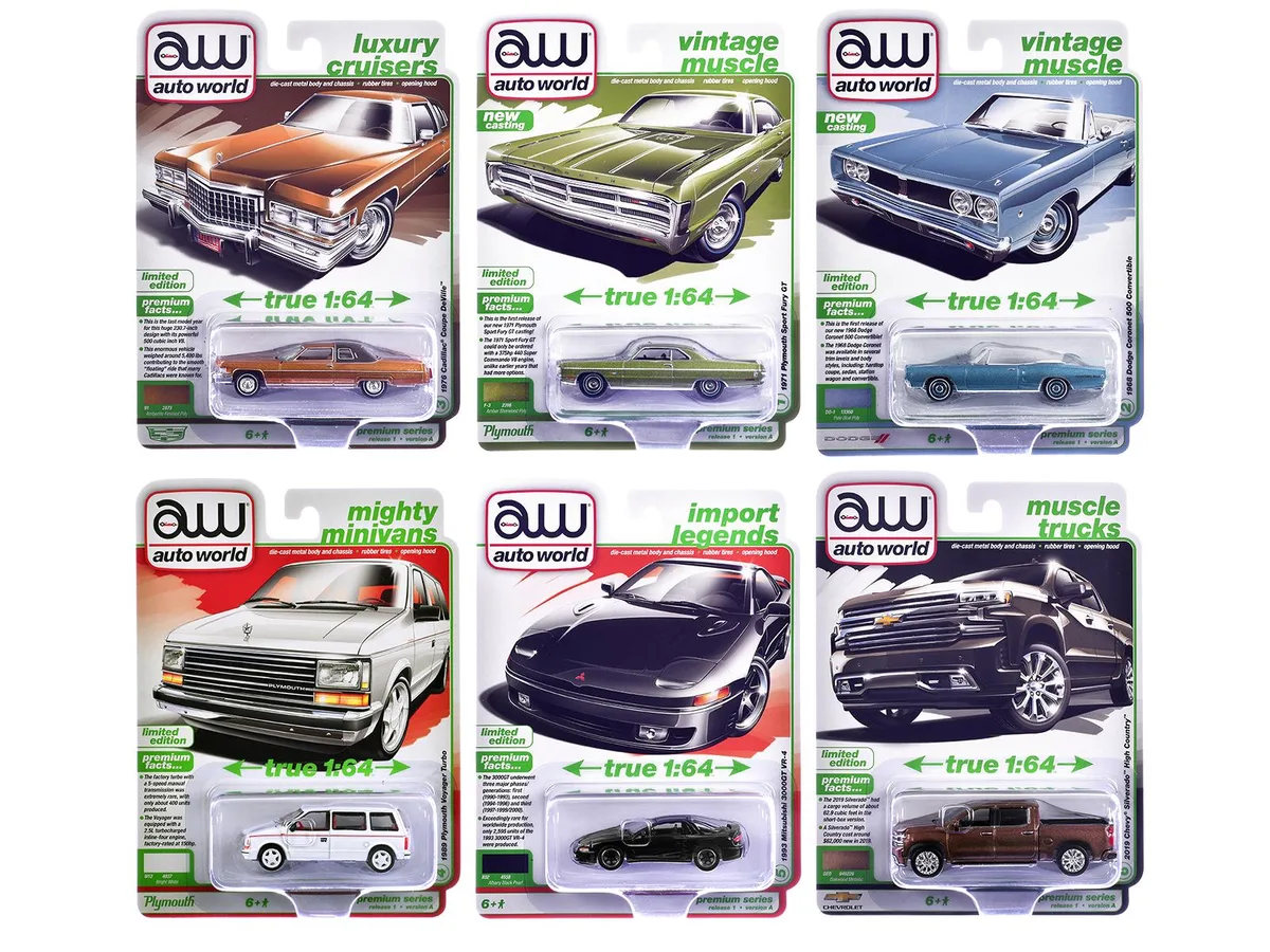 auto world Auto World Premium 2026 Release 1 Set A 1/64 Diecast 6-Piece Hobby Collectible — product photo