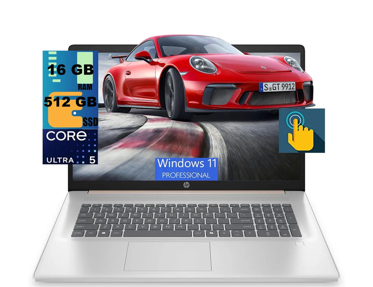 HP HP 17 laptop Intel Core Ultra 5 225U 12-core 16GB 512GB 17.3" HD+ touchscreen Rose Gold — product photo