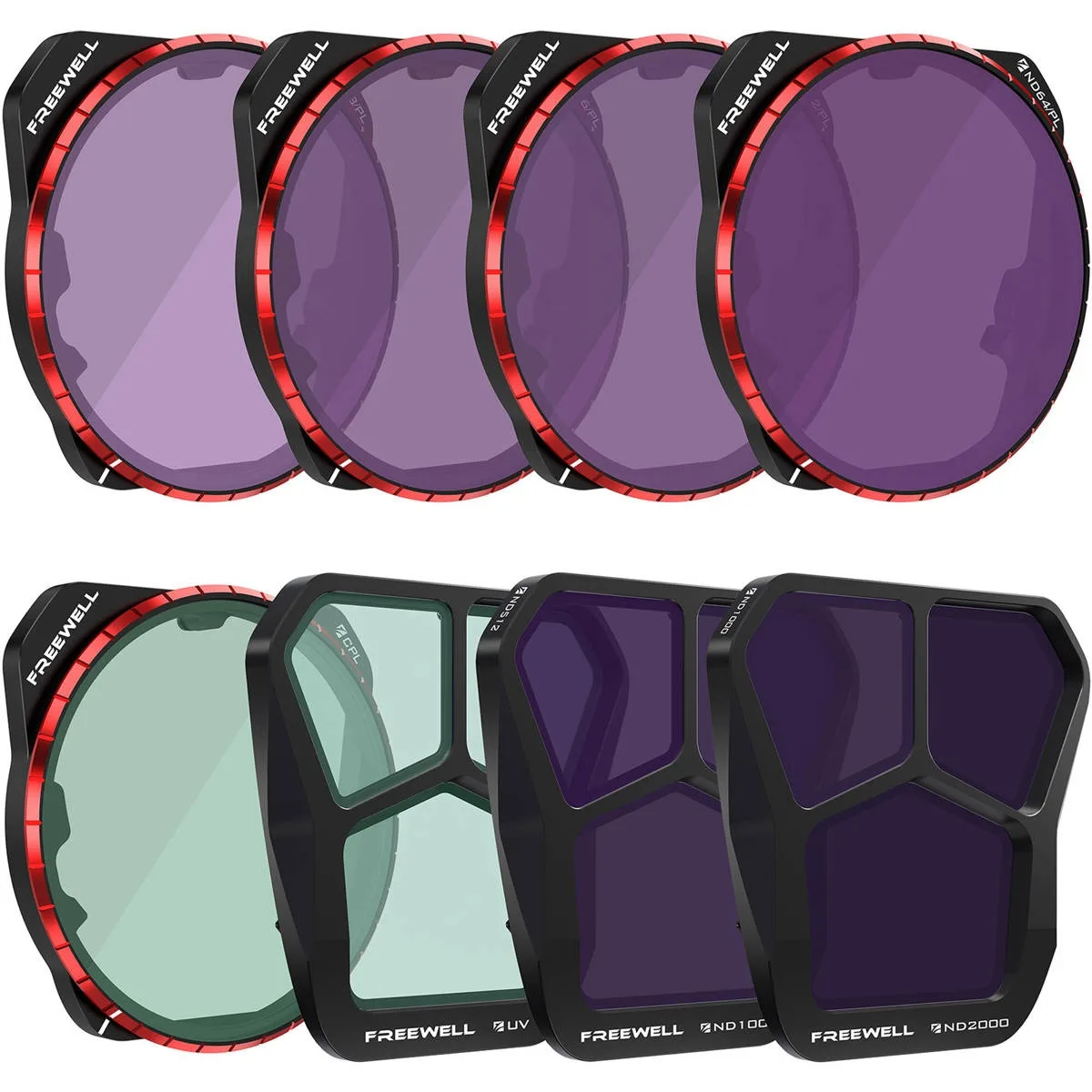 FREEWELL Freewell All Day Filter Kit 8-Pack for DJI Mavic 3 Pro and Pro Cine drone accessory — product photo