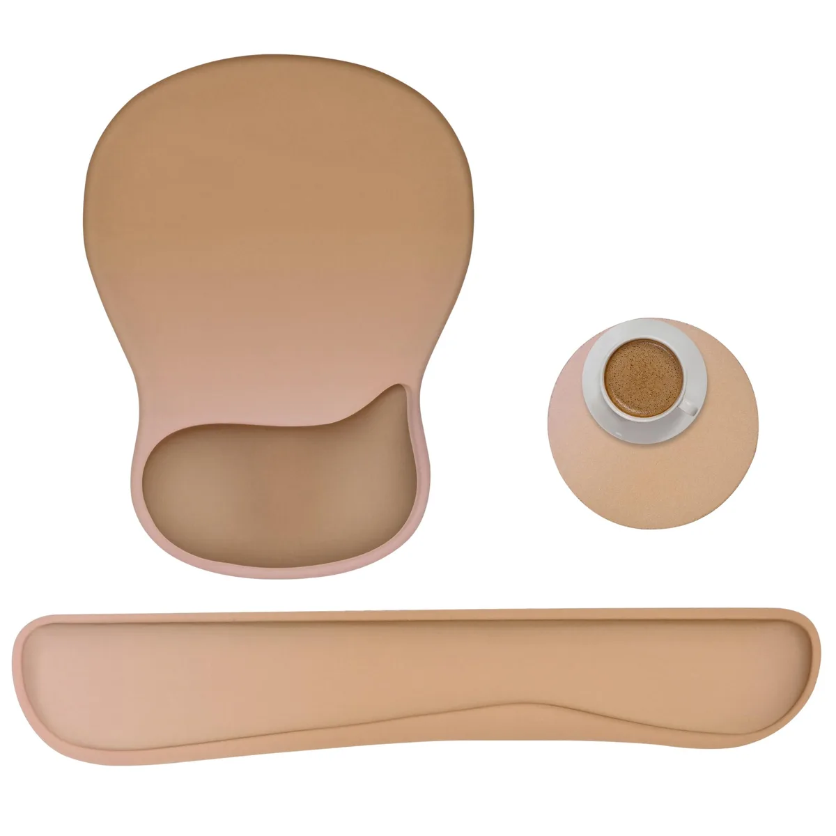  WINTOJO Wrist Rest Set Mouse Pad Keyboard Coaster Brown KM-32 — product photo
