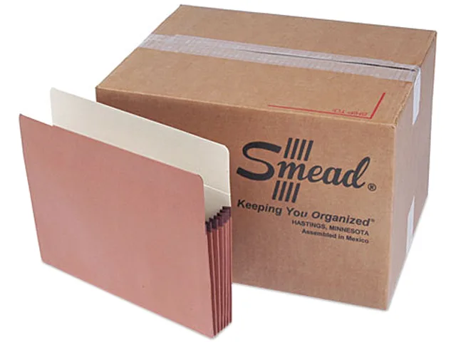 Smead Smead 73810 5.25" Expansion File Pocket, Letter, Manila/Redrope, 50/Box — product photo