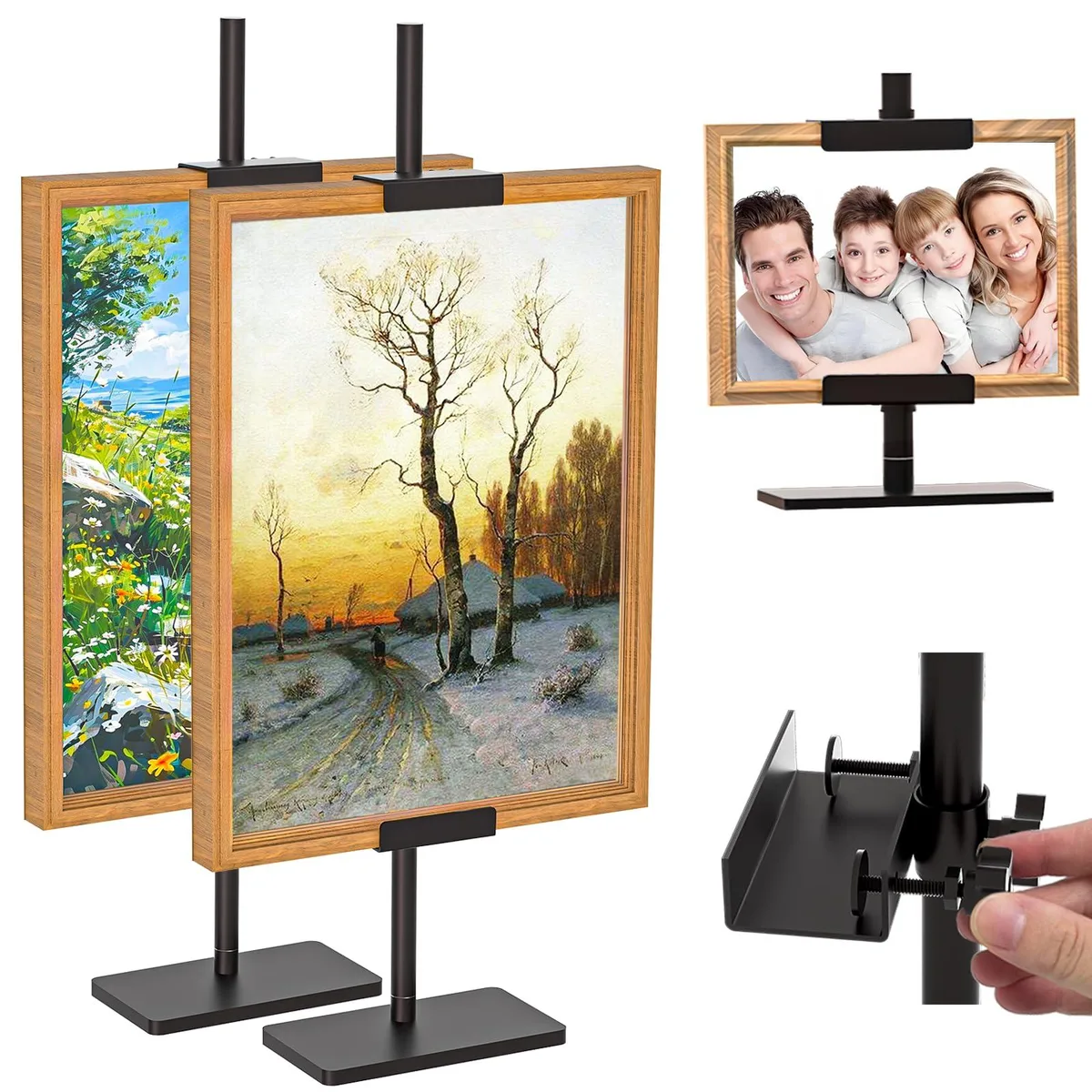  QoQoLiLi hj30.5 easel 31 in adjustable height 1.7 in thickness black metal — product photo