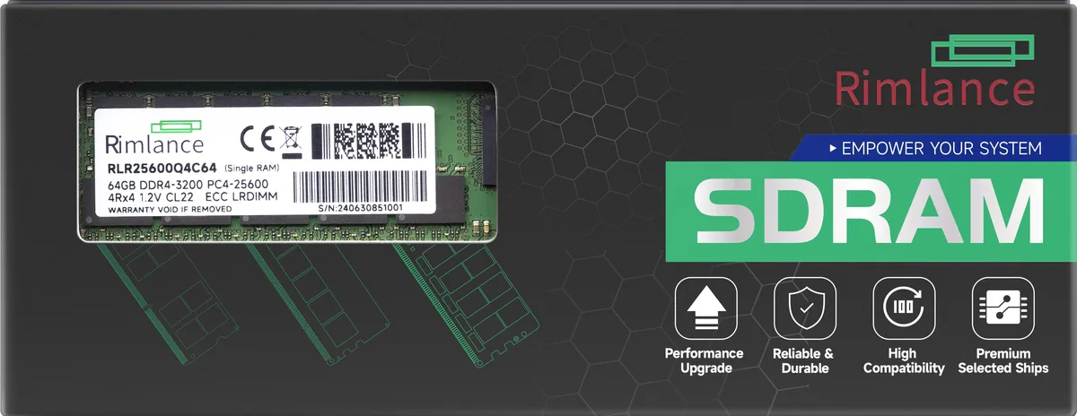 RIMLANCE RIMLANCE 64GB DDR4 3200 LRDIMM 4RX4 CL22 Server RAM — product photo