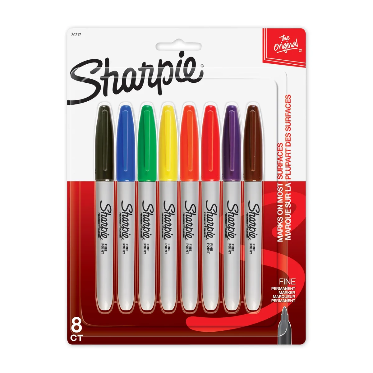  Sharpie Permanent Markers Fine Point 8 Count Assorted Colours — product photo