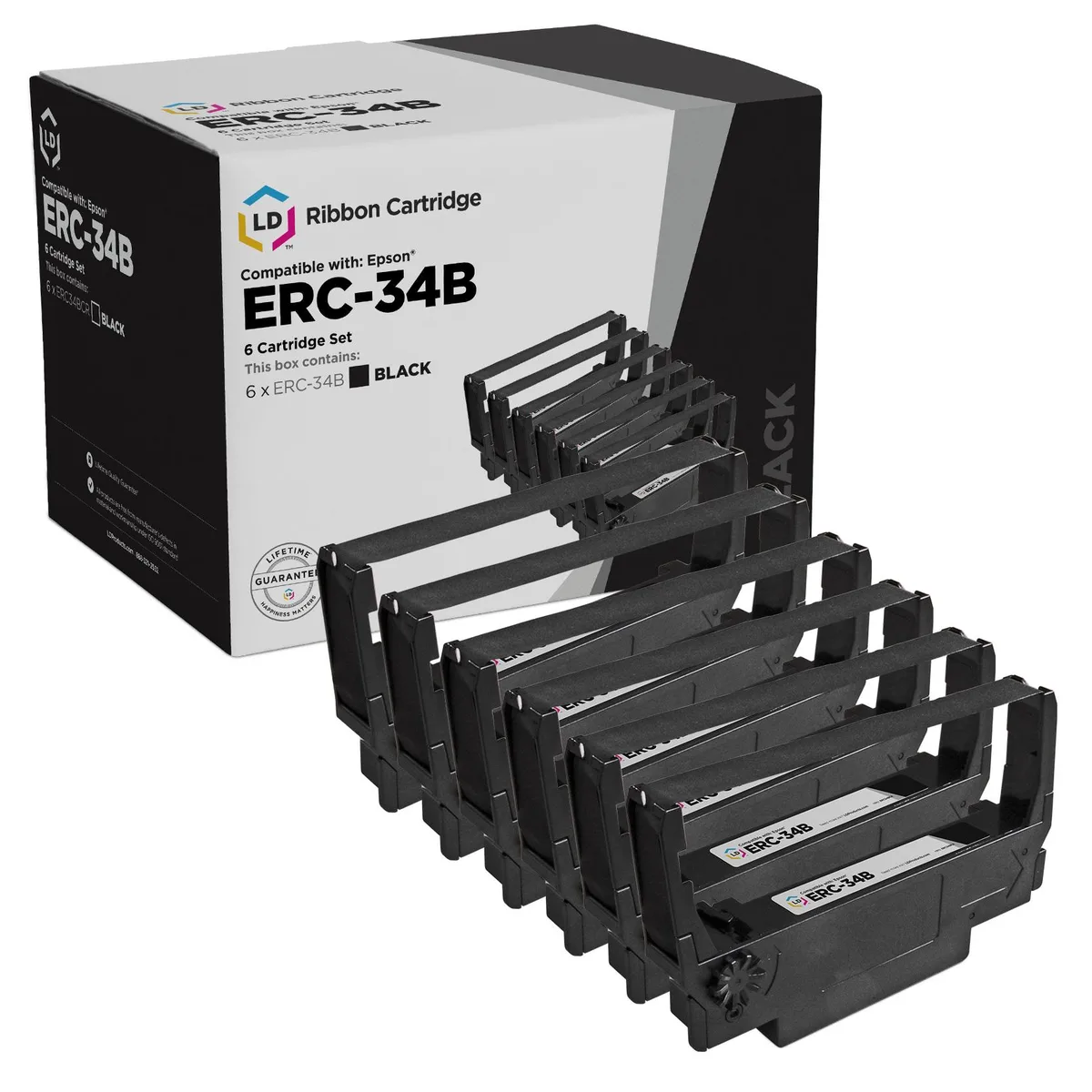 LD Products LD Products ERC-34B Black Printer Ribbon 6-Pack — product photo