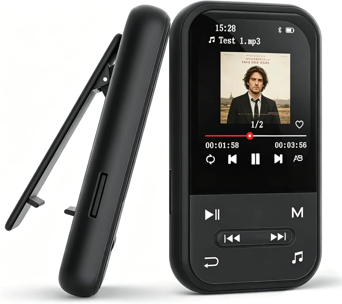  ZAQE X20 Clip MP3 Player 64GB 2.0" Bluetooth 5.3 — product photo