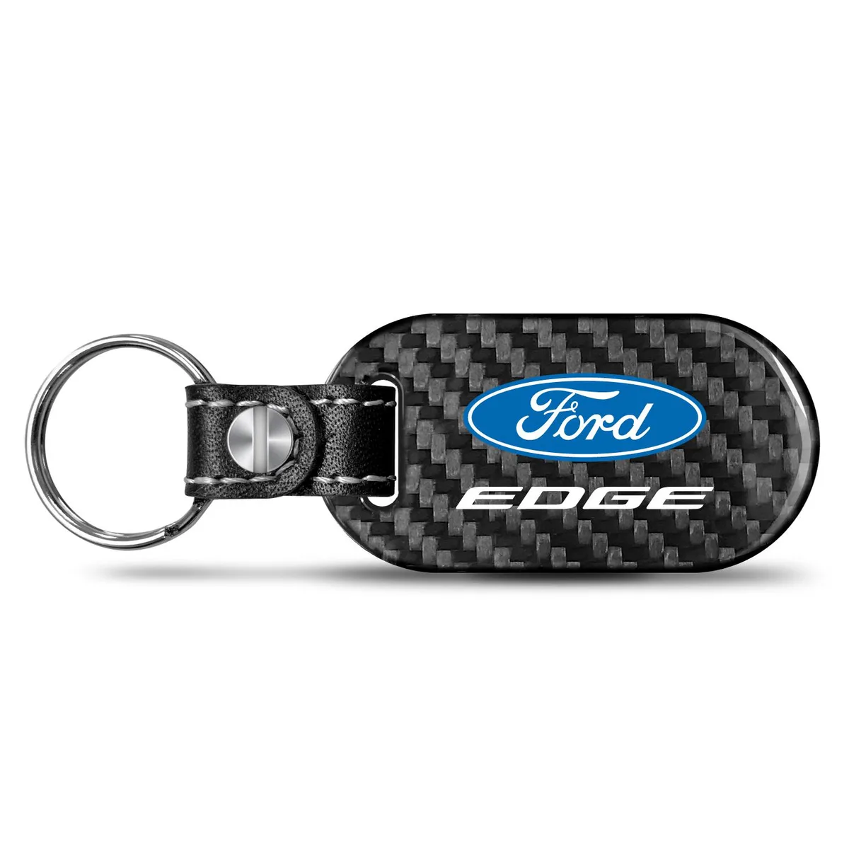 iPick Image, LLC iPick Image, LLC Ford Edge 100% Real Black Carbon Fiber Tag Style Key Chain — product photo