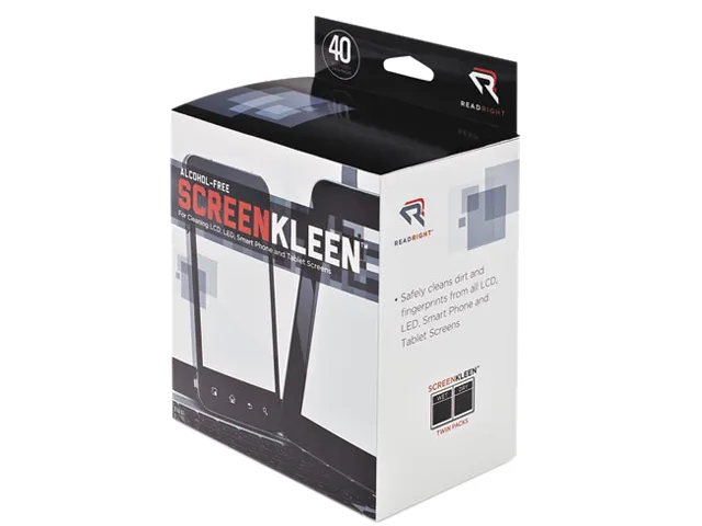 Read Right Read Right RR1391 ScreenKleen Alcohol-Free Wet Wipes, 40/Box — product photo