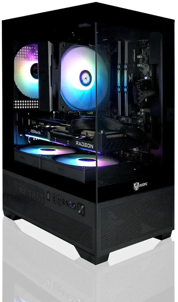 AVGPC AVGPC Mini-X Gaming PC Ryzen 5 5600X Radeon RX 9060 8GB 16GB DDR4 500GB NVME Hyper 212 — product photo