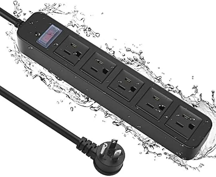 TAURKENAM TAURKENAM Outdoor Power Strip 5 Outlet 10ft 1700J Surge Protector IPX4 — product photo