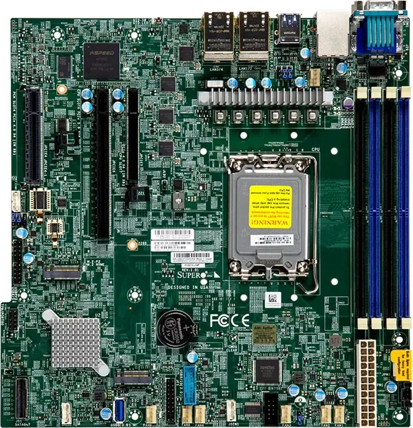 Supermicro Supermicro MBD-X13SCH-LN4F-O LGA 1700 mATX server motherboard — product photo