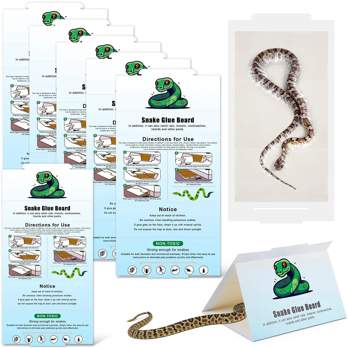 Large flat sticky board fourteen inches long, light tan adhesive surface, foldable into tunnel shape