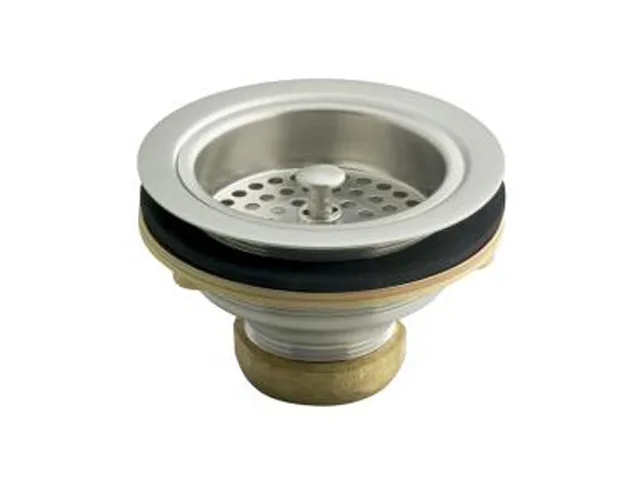 Stainless steel sink strainer with removable basket and open-close stopper, less tailpiece