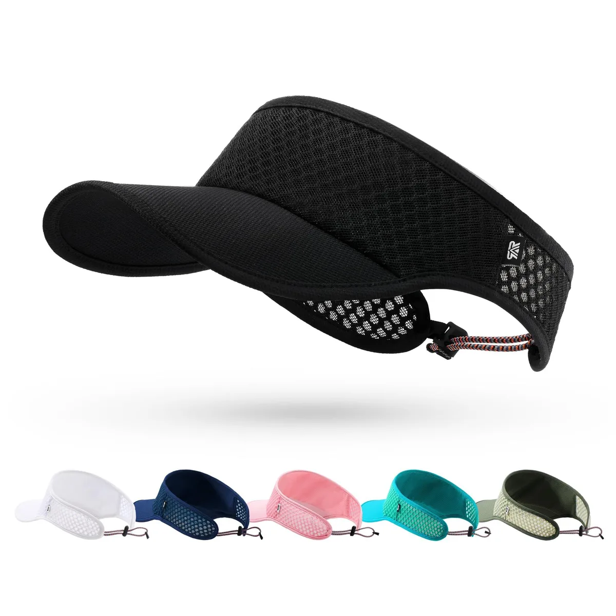  SH-8EI023 Black Unisex Mesh Visor 3.15in brim 1.48oz — product photo