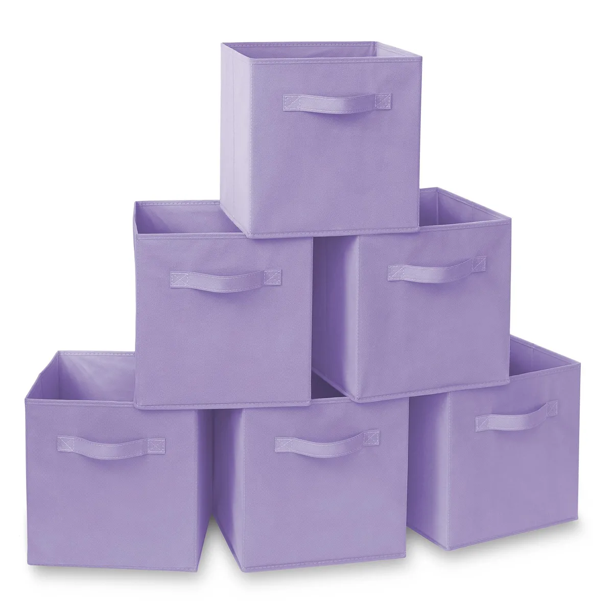 Casafield Casafield Set of 6 Collapsible Fabric Storage Bins, Purple, 10.5x10.5x11 in — product photo