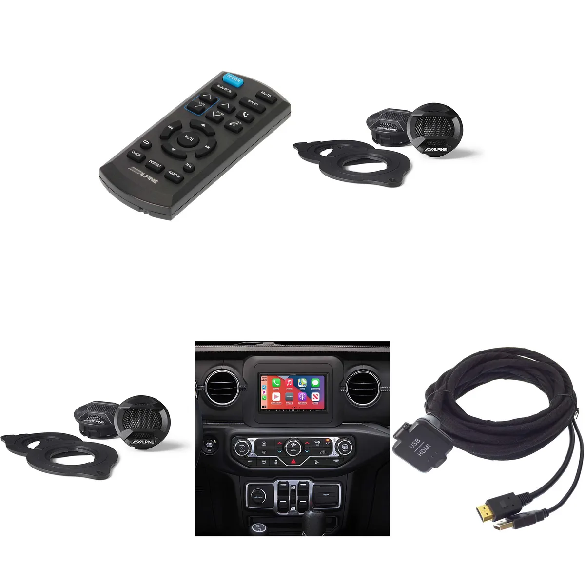 Alpine Alpine i407-WRA-JL 7" Multimedia Receiver Bundle with KCU-315UH Cable, SPV-10TW-WRA Tweeters & RUE-4360 Remote — product photo