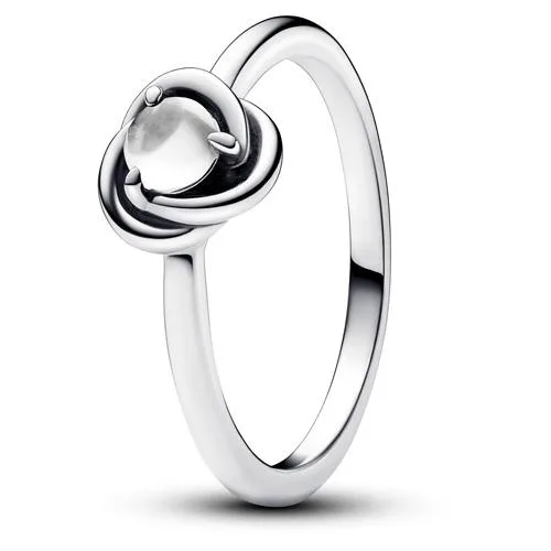 PANDORA Pandora April Birthstone Eternity Circle Ring Sterling Silver Cubic Zirconia — product photo