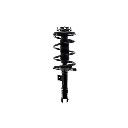 Silver metal complete strut assembly with coiled spring and mounting hardware