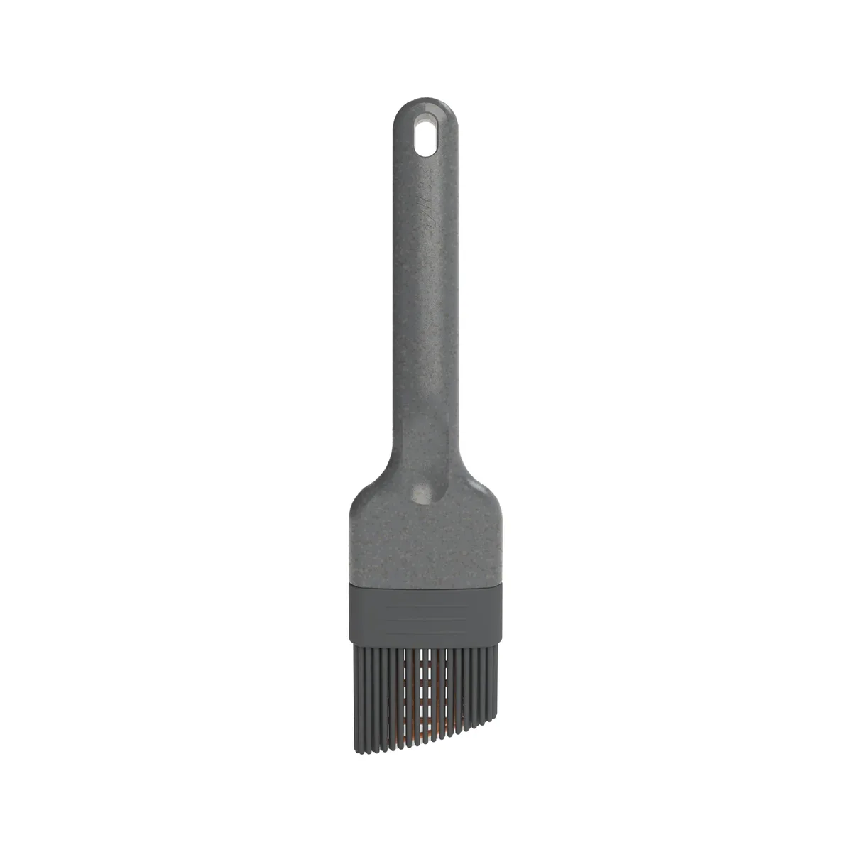 Zyliss silicone basting brush with curved wheat straw handle, grey finish