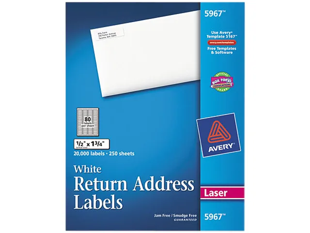 Avery Avery 5967 Return Address Labels 1/2" x 1-3/4" 20000 Labels — product photo