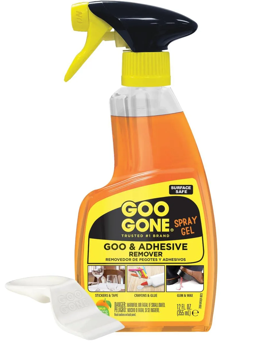 Orange 12 oz spray gel bottle with attached scraper tool