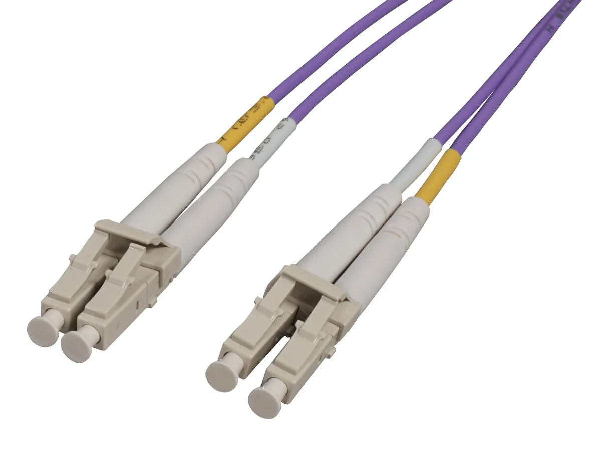 Intellinet Network Solutions Intellinet Network Solutions OM4 Multimode Duplex LC to LC UPC Fiber Patch Cable 2 m Violet 50/125 µm BIMMF — product photo