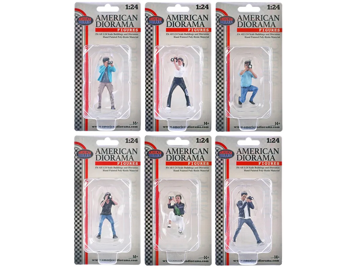 American Diorama American Diorama "Photographers" 6 Figure Set 1/24 Scale — product photo