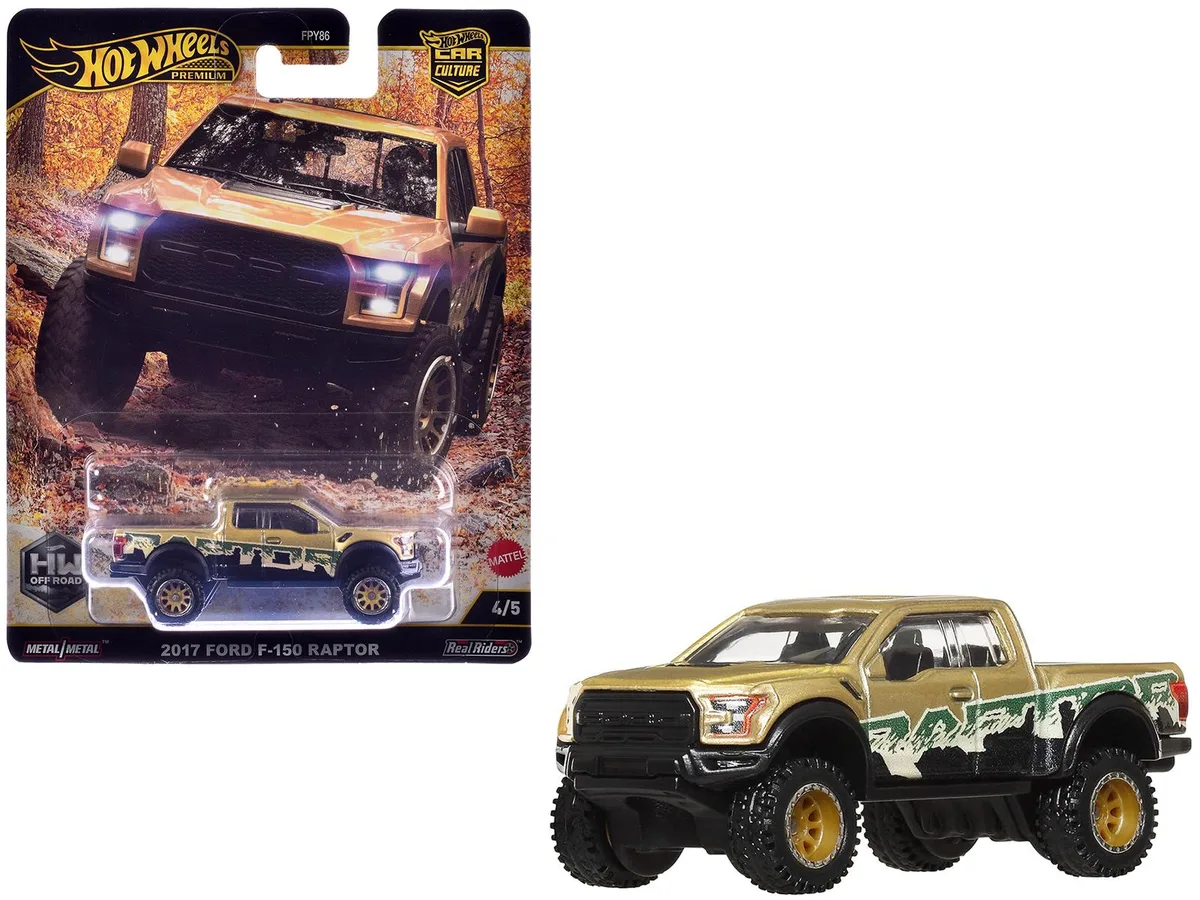 Hot Wheels Hot Wheels 2017 Ford F-150 Raptor Gold Metallic HW Off Road 2.875 in — product photo