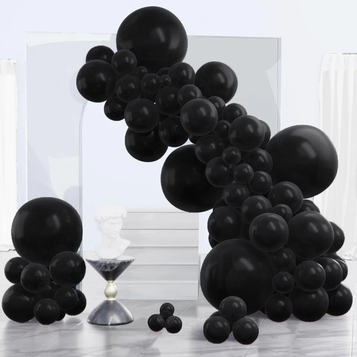  PartyWoo Black Balloons 140pcs 18 12 10 5 Inch — product photo