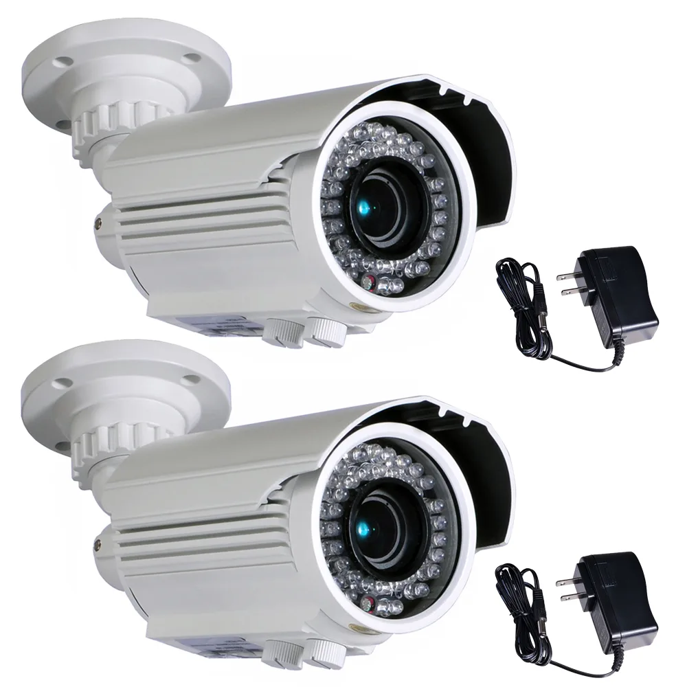 VideoSecu VideoSecu IRE96WK2-N1 2-camera CCTV kit 700TVL 4-9mm varifocal 42 IR LEDs IP66 white — product photo