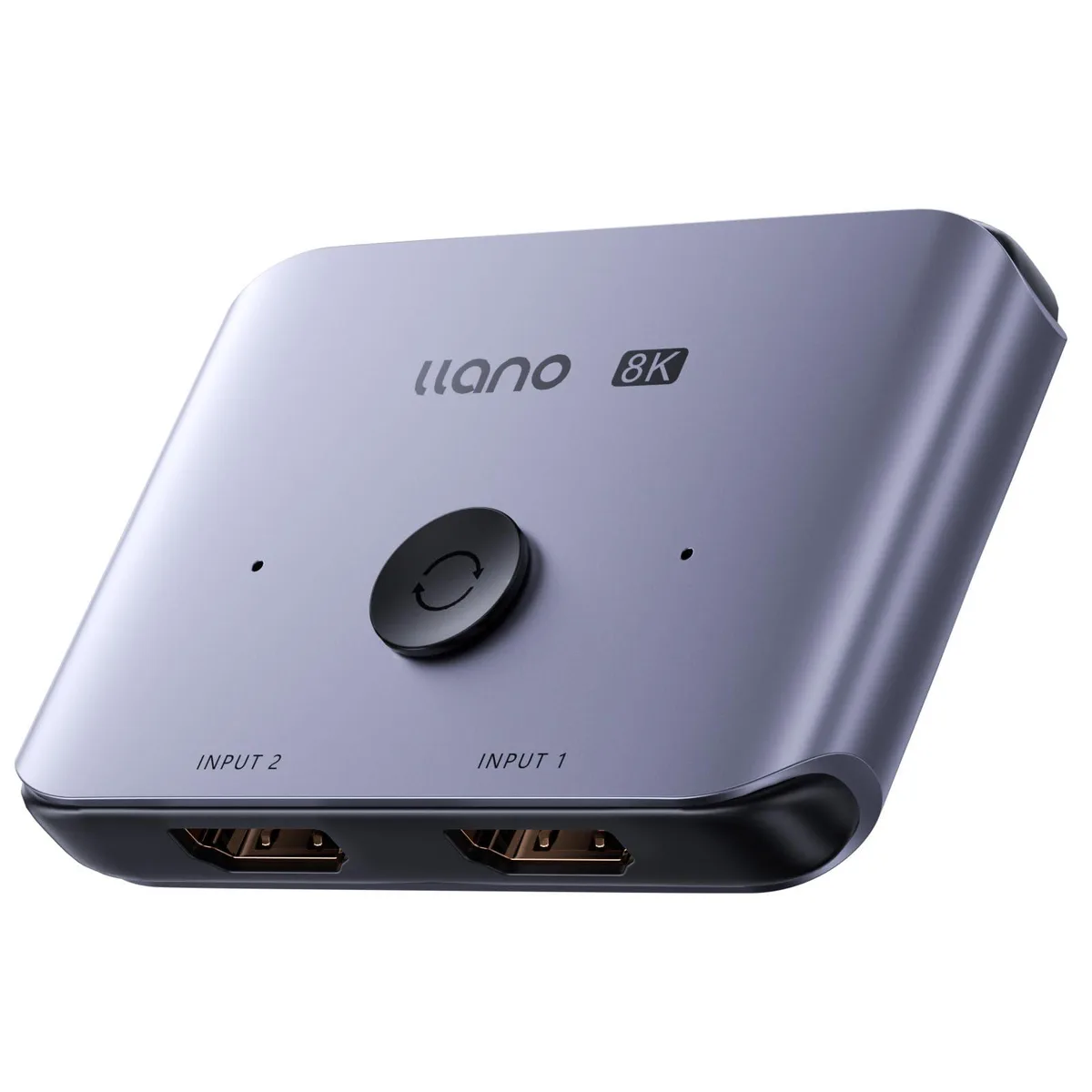  Mellanox LCTS502G HDMI 2.1 Switch 2 in 1 Out 8K@60Hz 4K@120Hz 48Gbps Grey 90 degree — product photo