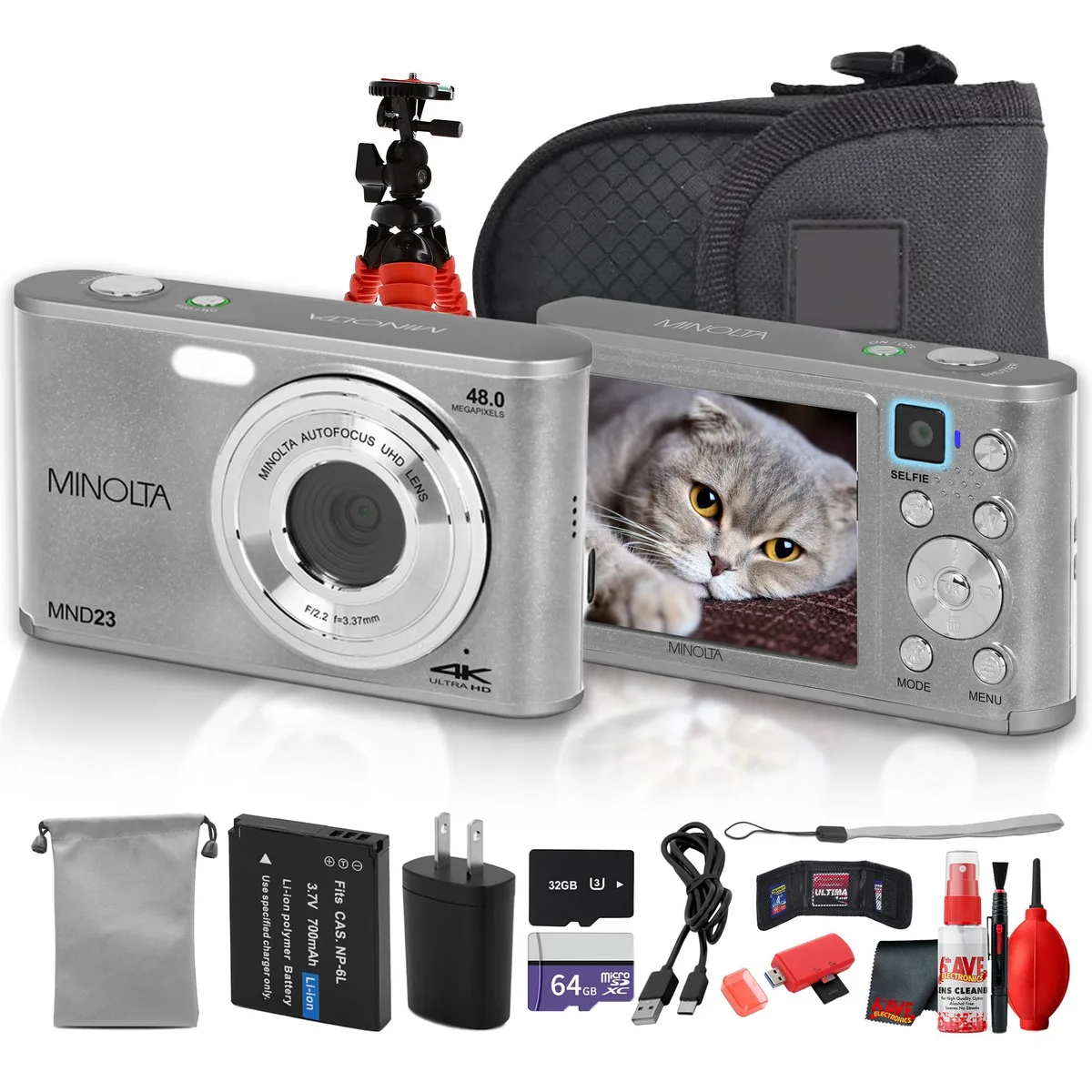 Minolta Minolta MND23 48MP 2.7K Camera Kit Silver 64GB — product photo