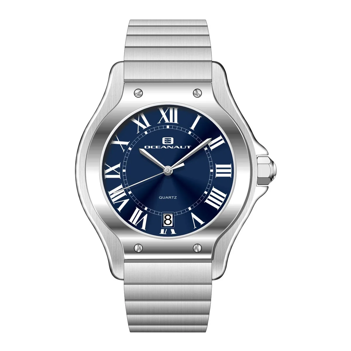 Oceanaut OC1291 blue dial stainless steel watch on matching bracelet