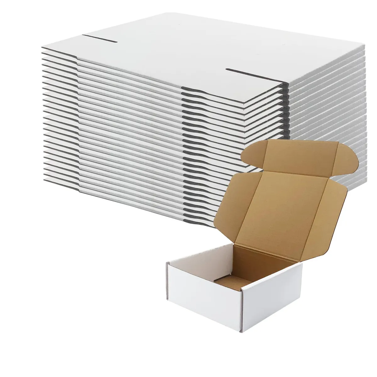  CEP GWZX White Shipping Boxes 25 Pack 5x5x2 in — product photo