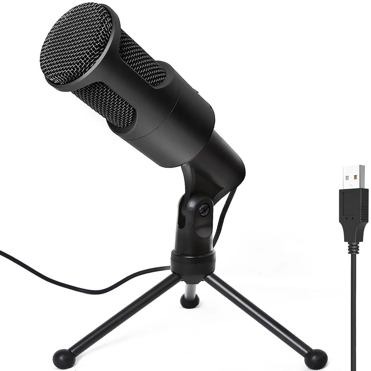  LOKUKA LQ2 USB Microphone Black with Foldable Tripod Mute Switch — product photo