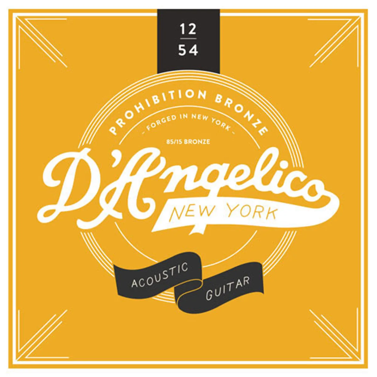 D'Angelico D'Angelico Prohibition Bronze 85/15 12-54 Medium-Light Acoustic Strings accessory — product photo