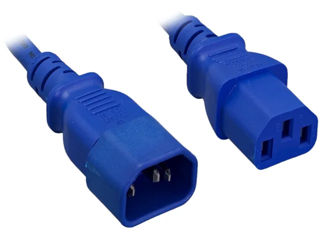 Nippon Labs Nippon Labs 30POW-10W1-14-02202BU 14 AWG C14 to C13 Blue 2ft computer power extension cord — product photo