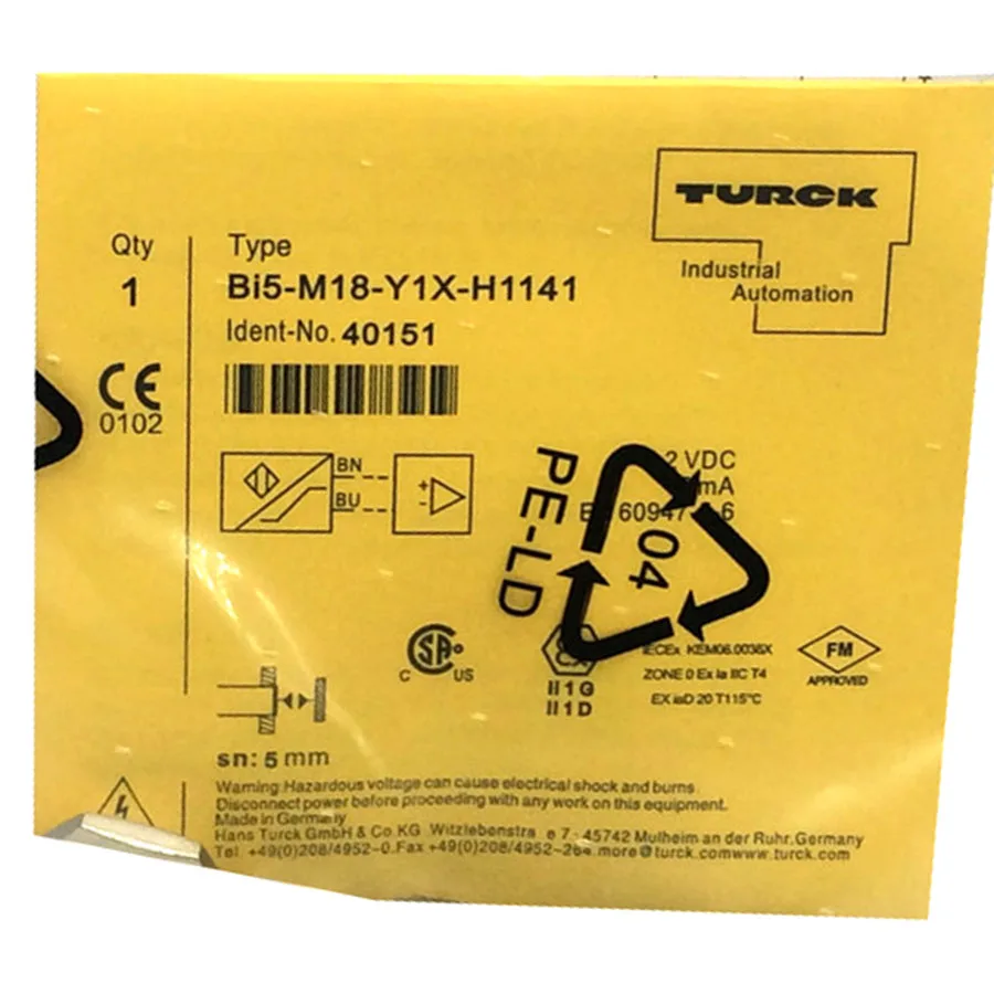 Turck Turck BI5-M18-Y1X-H1141 40152 Inductive sensor M18 8.2 VDC M12 — product photo