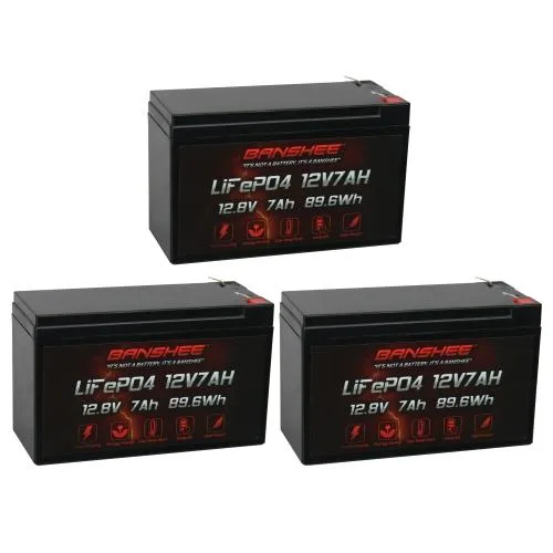 BatteryJack inc. BatteryJack inc. Banshee 12V 7Ah LiFePO4 Battery 3-Pack — product photo