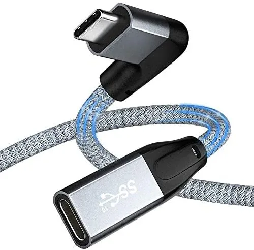 IHDAPP IHDAPP Right Angle USB C Extension Cable 1.6FT 0.5M 10Gbps 4K 60Hz 90 Degree Gray — product photo