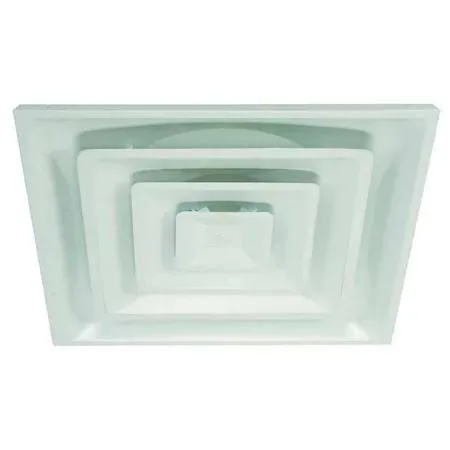 White steel square ceiling diffuser with three concentric cones, lay-in mount, 23 3/4 inch face