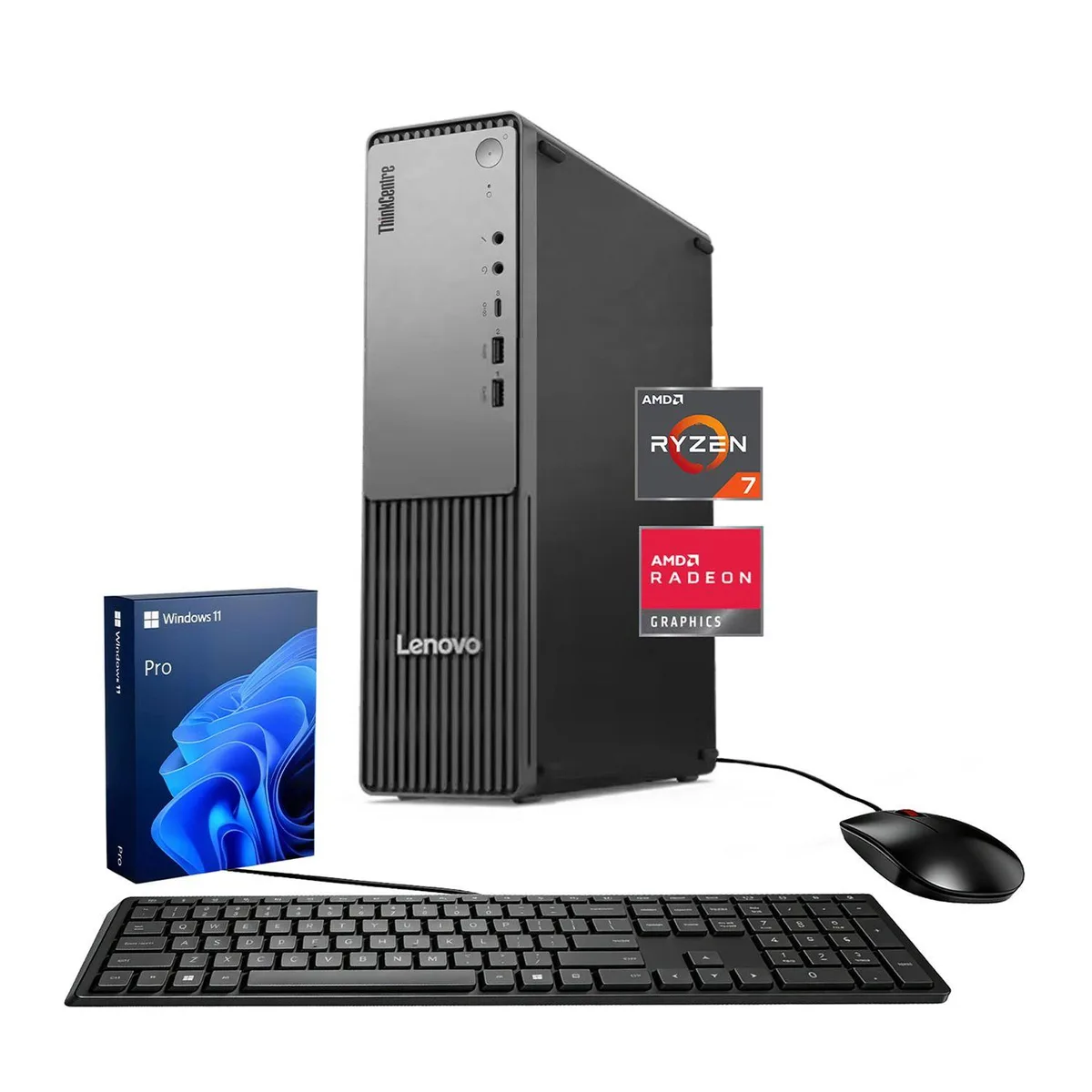 Lenovo Lenovo ThinkCentre neo 55s desktop PC, Ryzen 7 250, 64GB DDR5, 1TB, Windows 11 Pro, Black — product photo