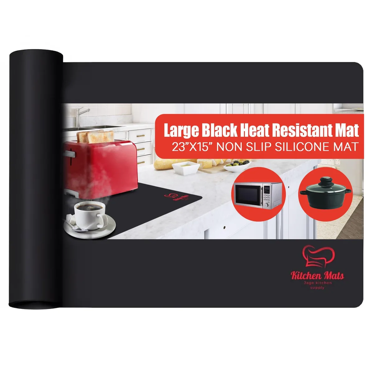 Large black silicone mat 23 by 15 inches 1.2 mm thick