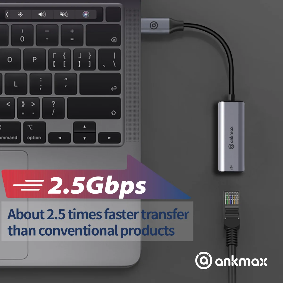 ankmax ankmax UC312G2 USB-C to 2.5Gbps LAN Adapter — product photo
