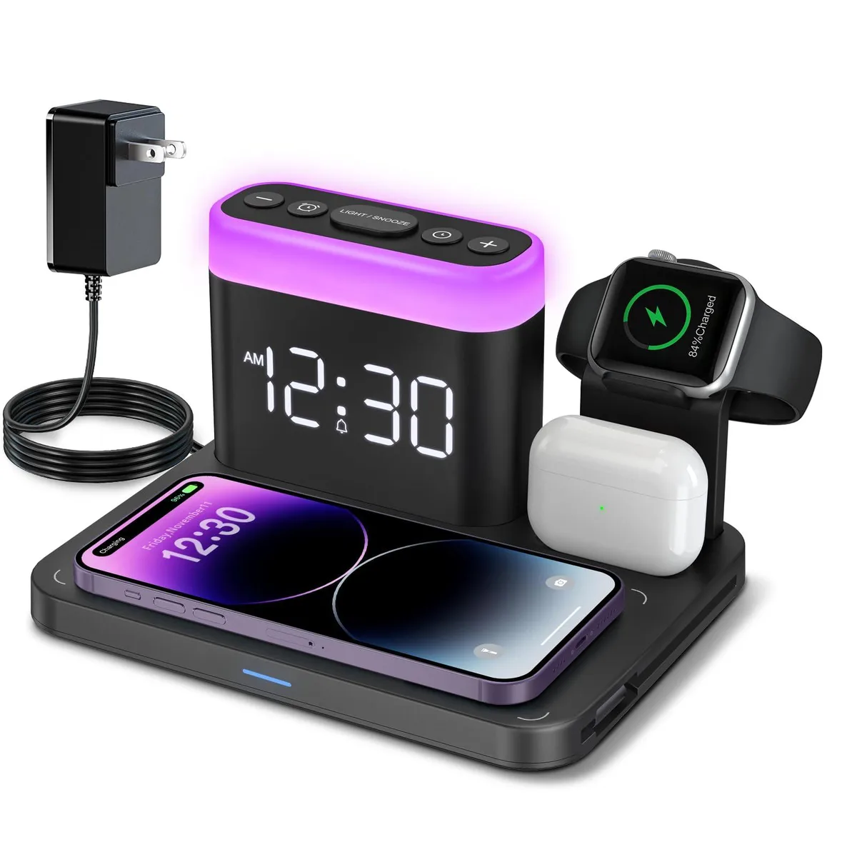  ANJANK AC198MD-Black 5-in-1 Wireless Charging Station Black — product photo