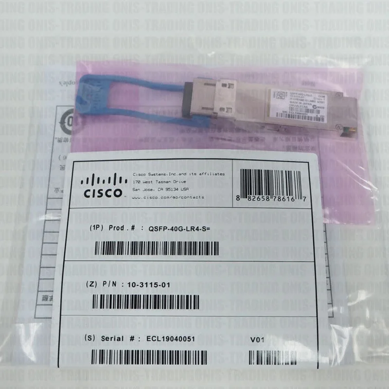 Cisco Systems, Inc. Cisco Systems, Inc. QSFP-40G-LR4-S= 40GBase-LR4 10km server accessory — product photo
